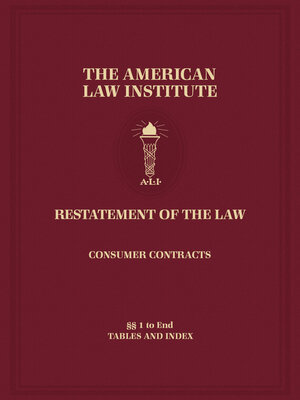 cover image of Restatement of the Law, Consumer Contracts